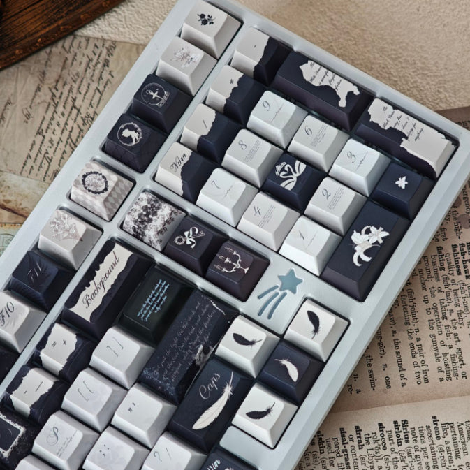 Black White And Gray Gothic Keycaps