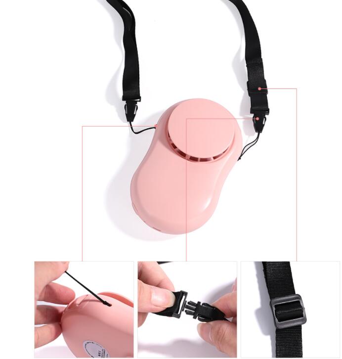 Portable leafless hanging neck fan