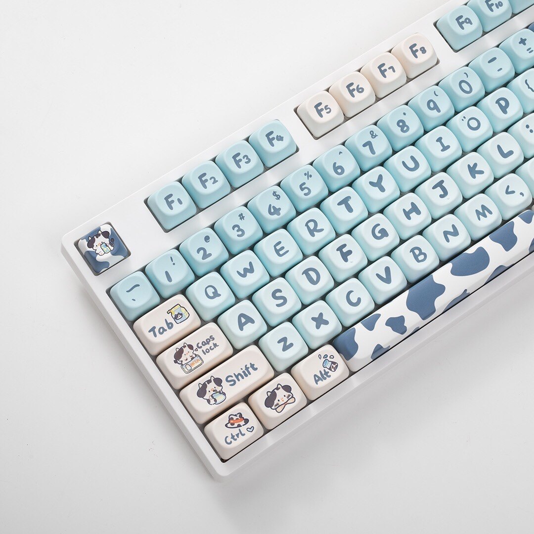 Small Square Milk Cow Moa Sublimation Keycaps