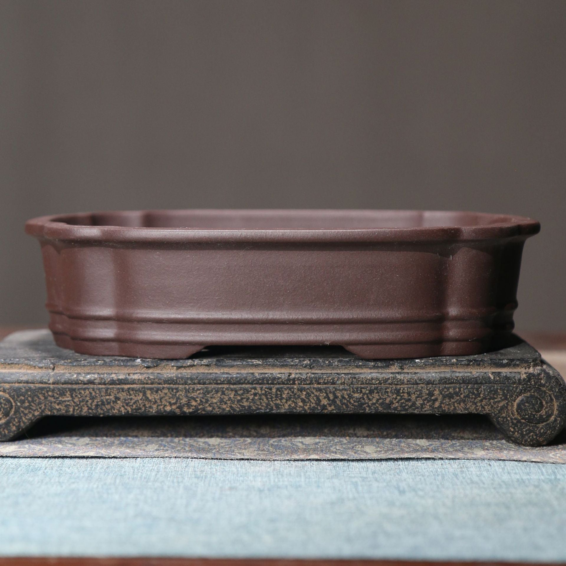 Purple Sand Flower Pot Begonia Pot Rectangular Bonsai Pot Desktop Pot