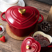 Iron Pot Heart-shaped Special-shaped Pot Soup Pot Black Enamel White Enamel Stewing Enamel Pot Soup Stew Pot