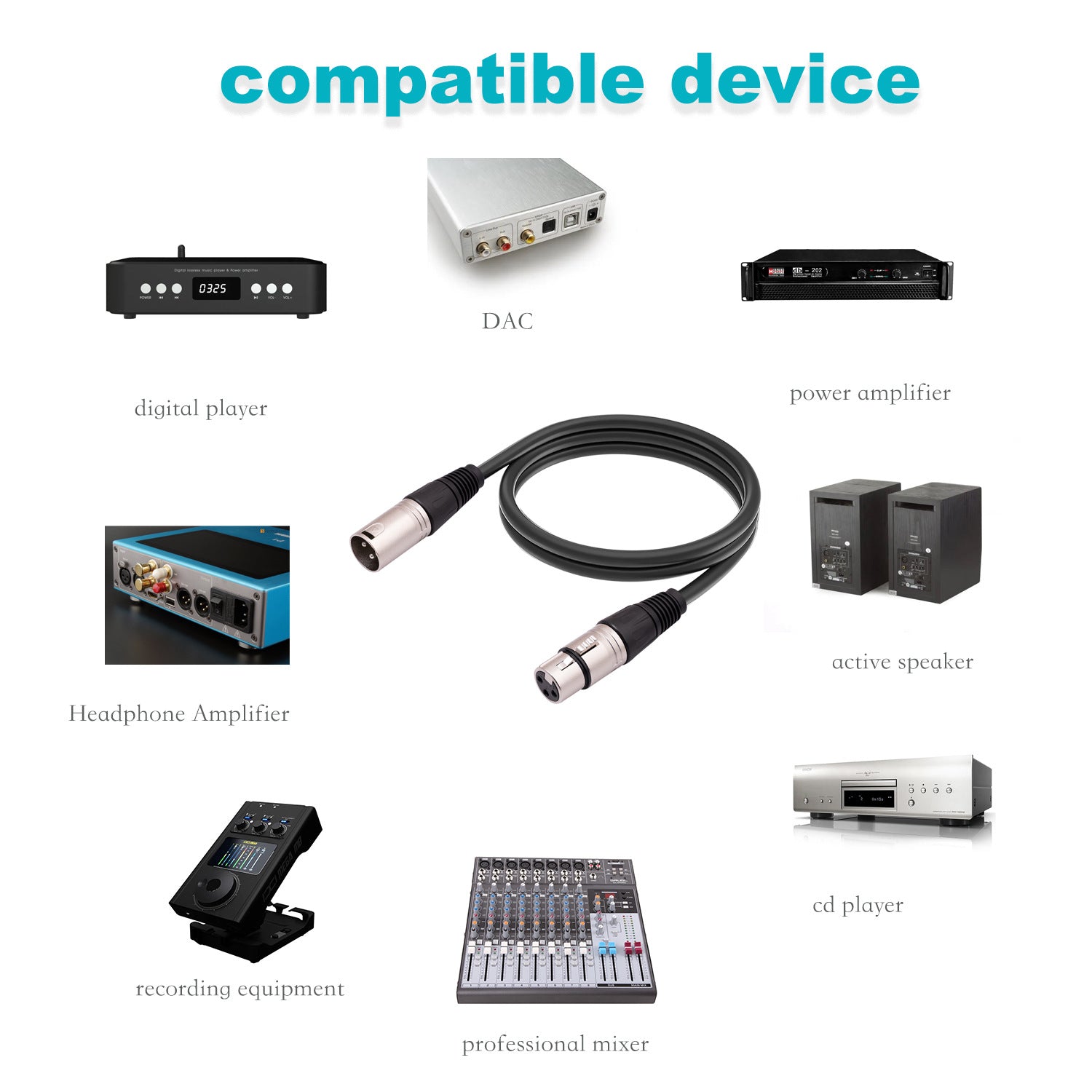 Full Balance Cannon Microphone Audio Cable