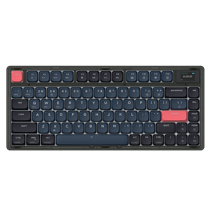 Ajazz AK832PRO Color Screen Wired Bluetooth 24 Three-mode Mechanical Keyboard Gasket Structure Short Axis PBT Key Cap