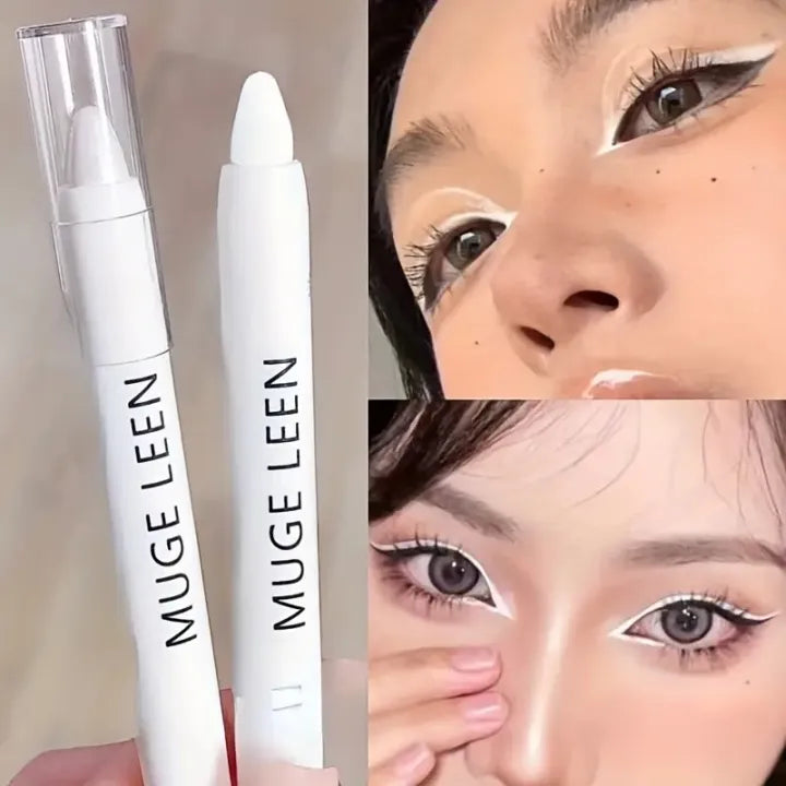 Highlighter Pen Make up Stick Glitter 3D Matte White Brightening Pen Eyeshadow Sparkle Highlighter Sequins Shimmer Makeup Long Lasting Waterproof Eye Shadow Highligther Eye Makeup High Gloss Lying Silkworm Pen