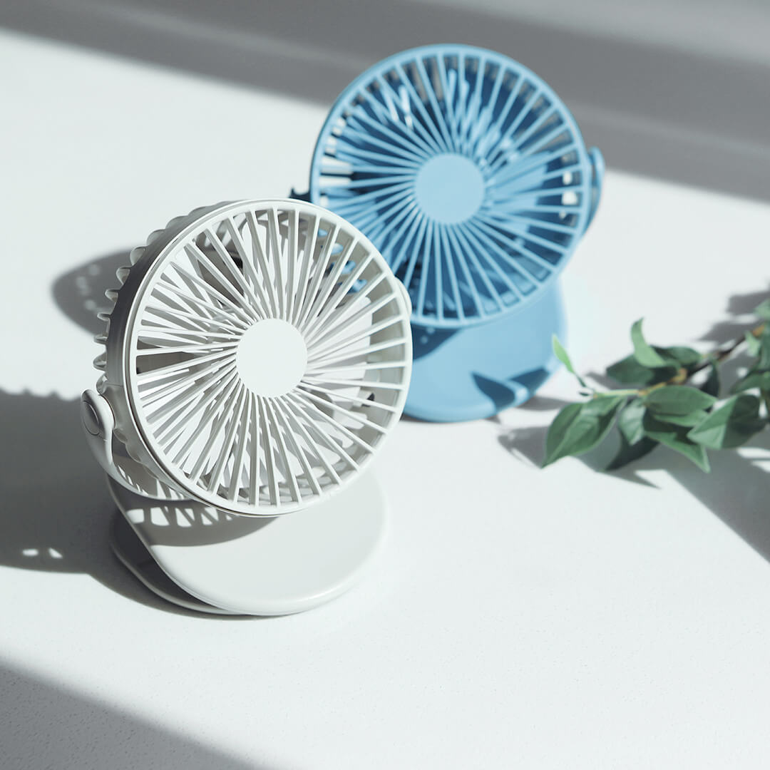 Clip fan USB rechargeable, silent and portable