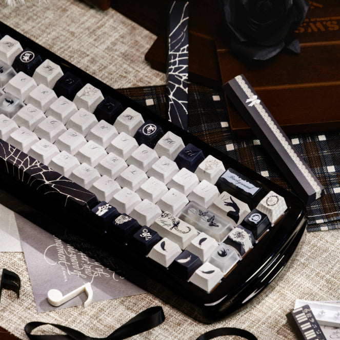 Black White And Gray Gothic Keycaps