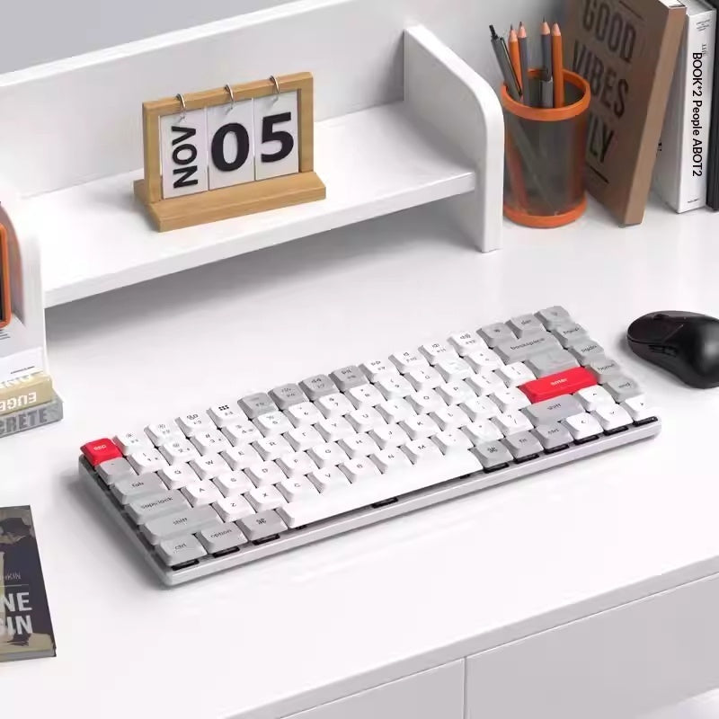 Office Silent Low-Profile Mechanical Tri-Mode Bluetooth Keyboard