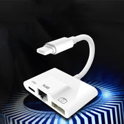 To RJ45 Ethernet Adapter Lightning To USB Camera Card Reader Changer