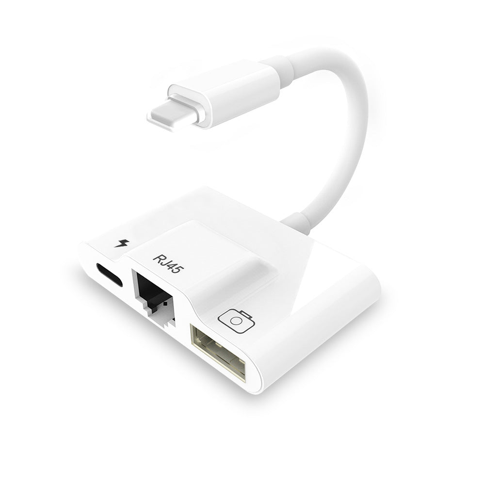 To RJ45 Ethernet Adapter Lightning To USB Camera Card Reader Changer