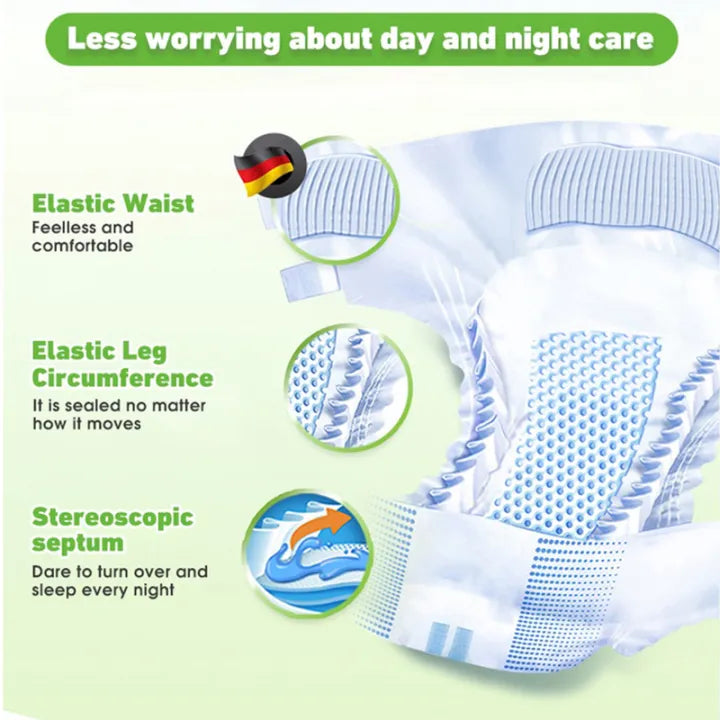 Korean 20/10 pieces of adult tape diapers S, M, L, XL, breathable, dry, odorproof, and non allergenic high-quality adult paper diapers