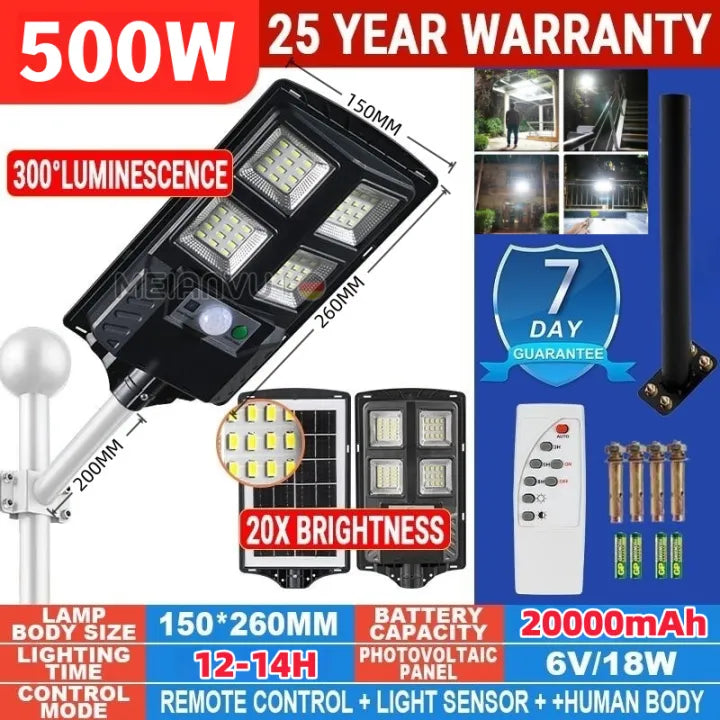 BUY 1 TAKE 1】Solar Street Light 3000W Solar Light Outdoor Waterproof IP67 2000W 1000W Solar Lamp 2835LED Garden Light Automatically Night Light Flood Light Intelligent Sense With Remote Christmas Lights