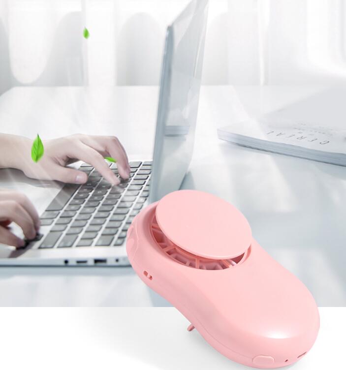 Portable leafless hanging neck fan