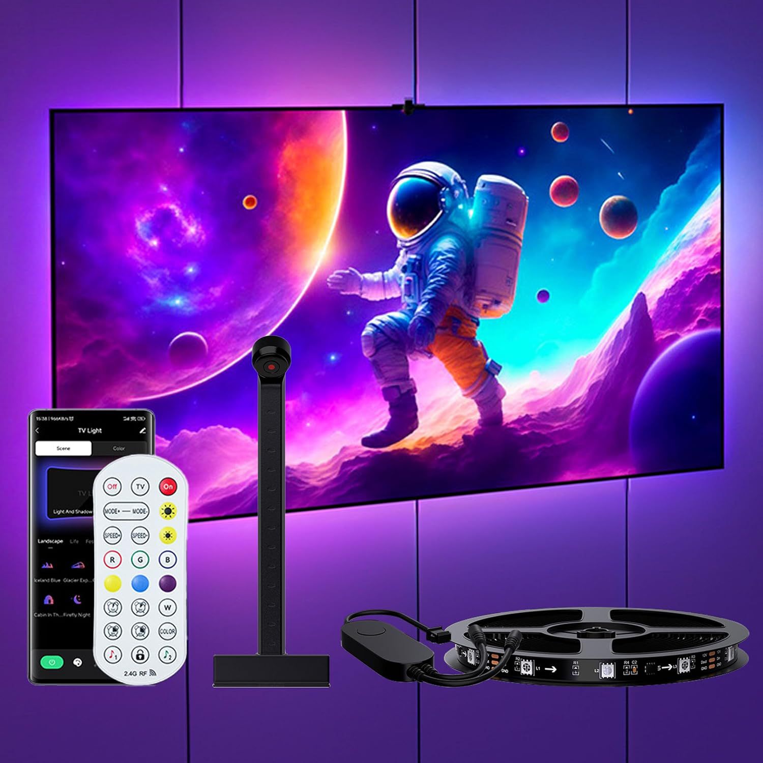 Led Light Bar Bluetooth Synchronous TV Background With Screen Light Strip