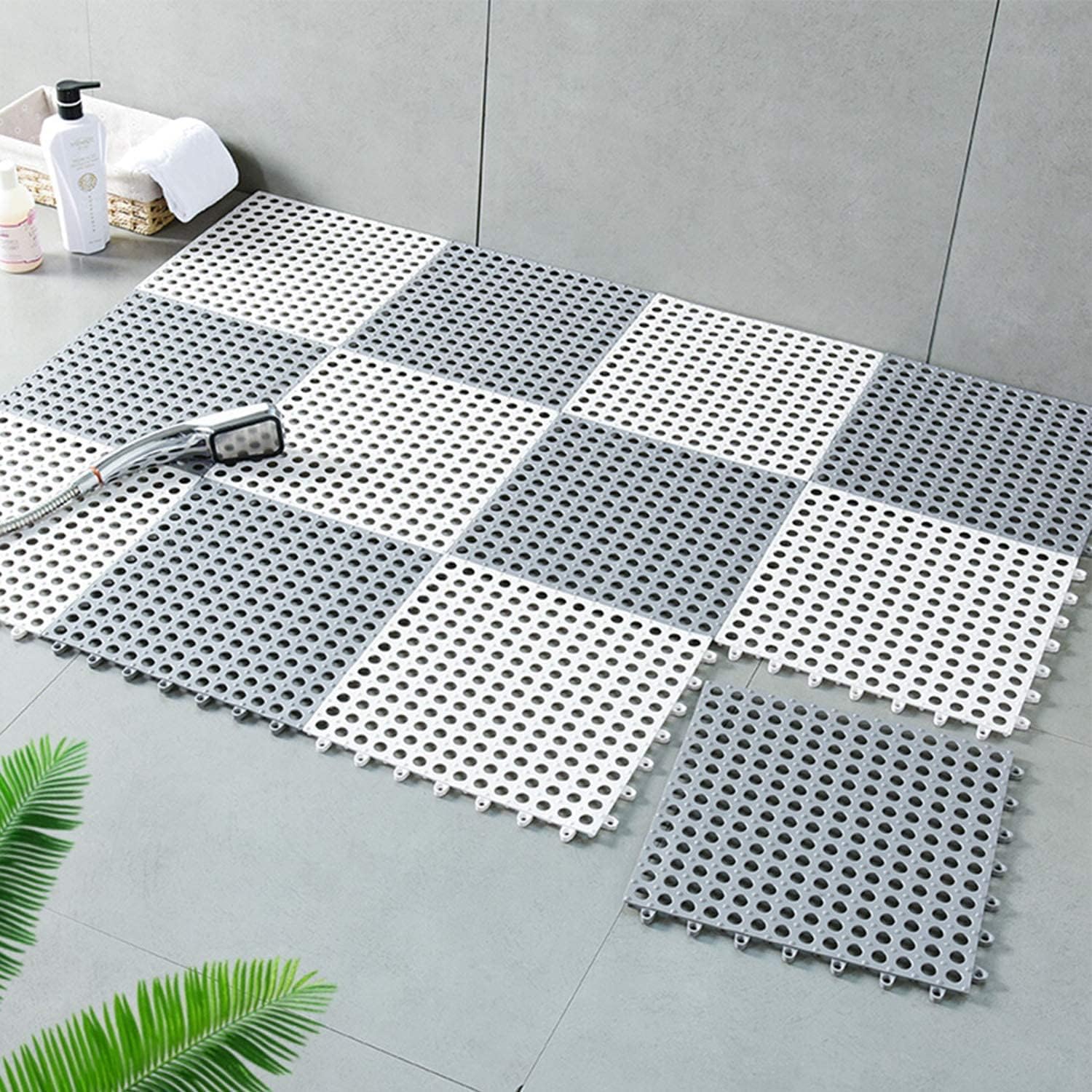 Anti-Slip Interlocking Drainage Floor Mats - 30x30cm DIY Waterproof Tiles (Sold Per Piece)