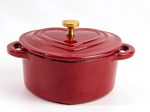 Iron Pot Heart-shaped Special-shaped Pot Soup Pot Black Enamel White Enamel Stewing Enamel Pot Soup Stew Pot