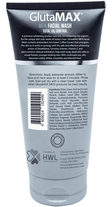 GlutaMAX Men Facial Wash Total Oil Control Pore Minimizer 100g