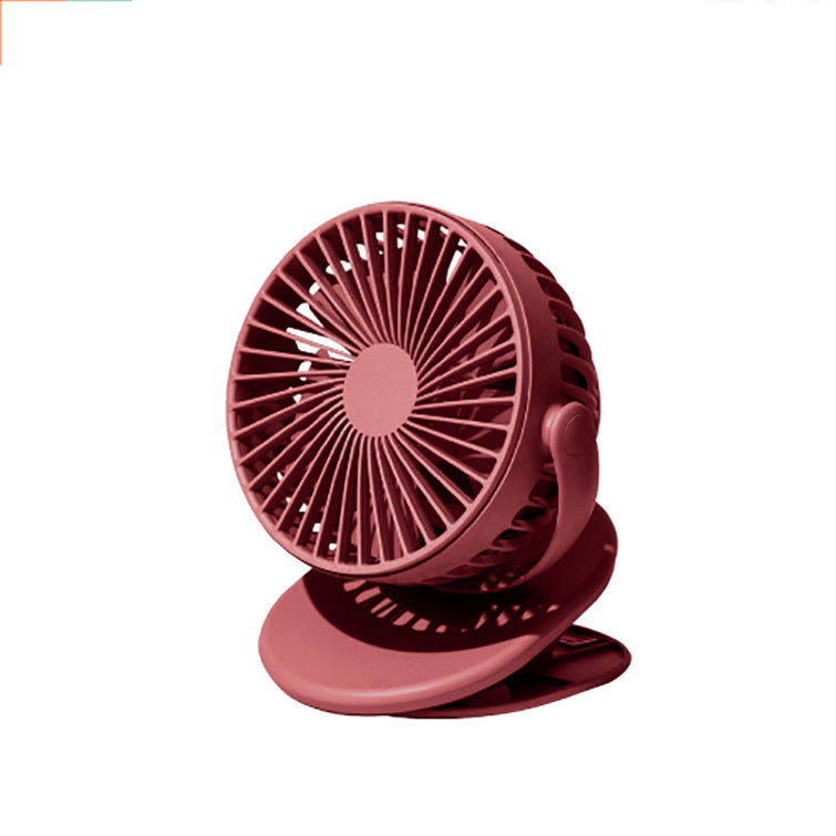 Clip fan USB rechargeable, silent and portable