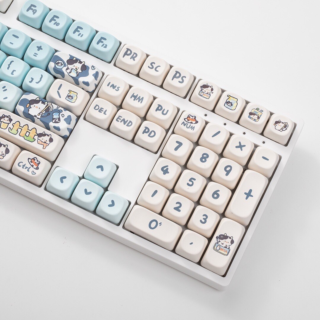 Small Square Milk Cow Moa Sublimation Keycaps