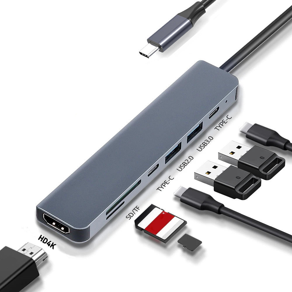 Type-C 7-in-1 Multi-port USB Hub For PCs And Laptops