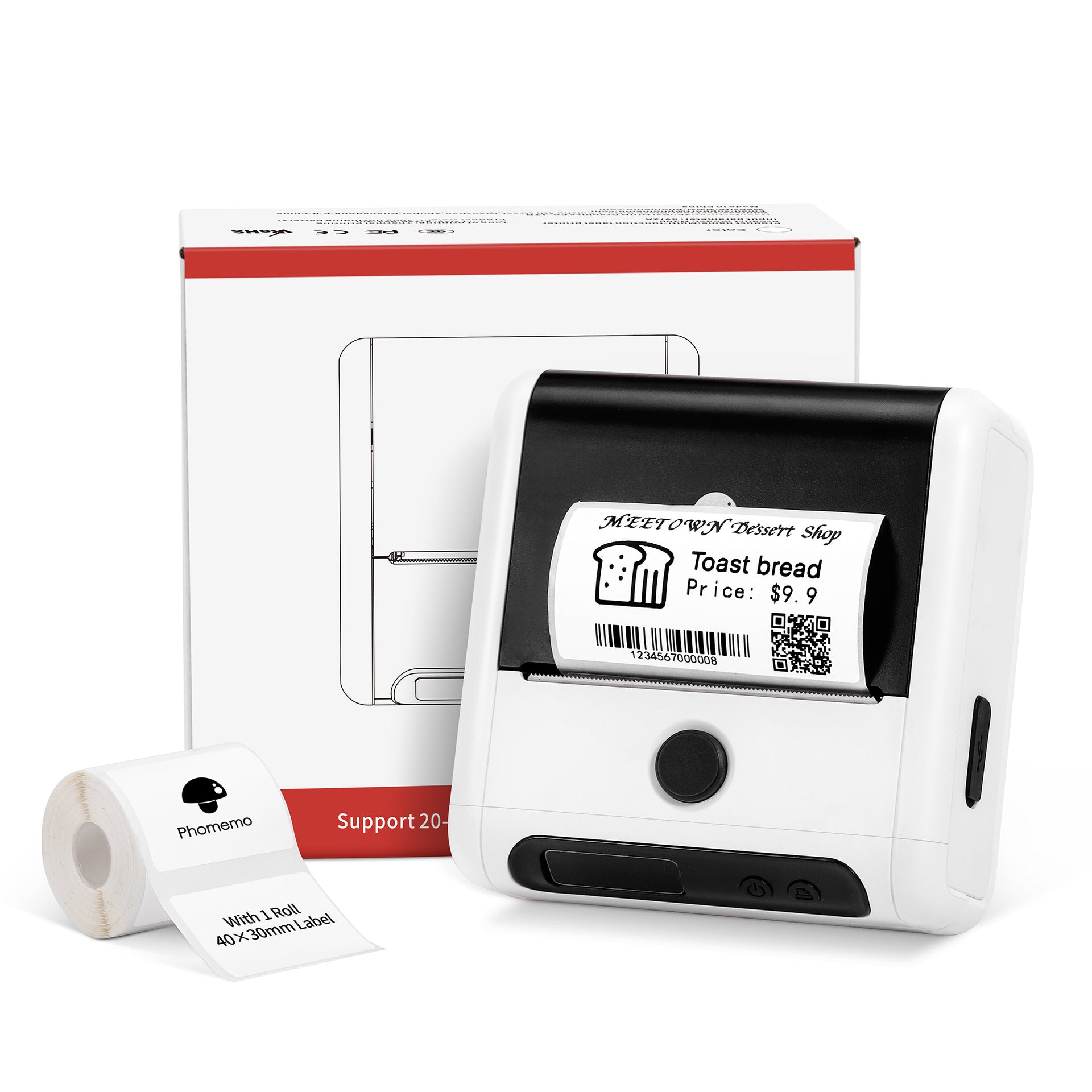 Mini Bluetooth Thermal Barcode Sticker Small Label Printer Household