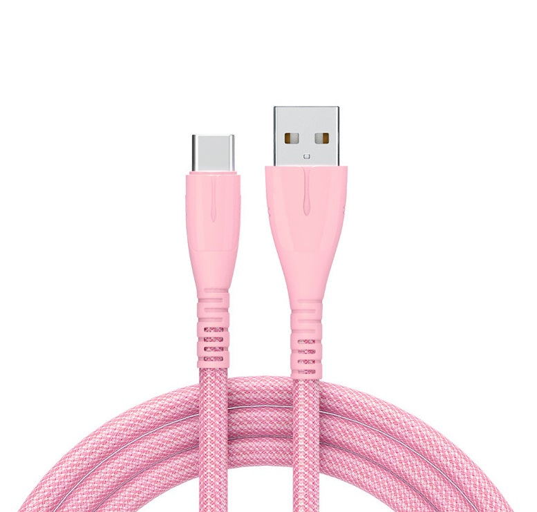Quick Charge QC30 Charging Cable Nylon Braided Mobile Phone USB Cable With Indicator Light
