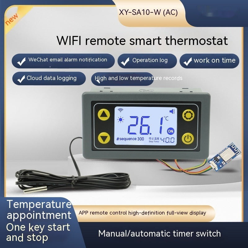 WIFI Remote Temperature Controller Digital Display Intelligent Automatic Temperature Controller With Probe SA10