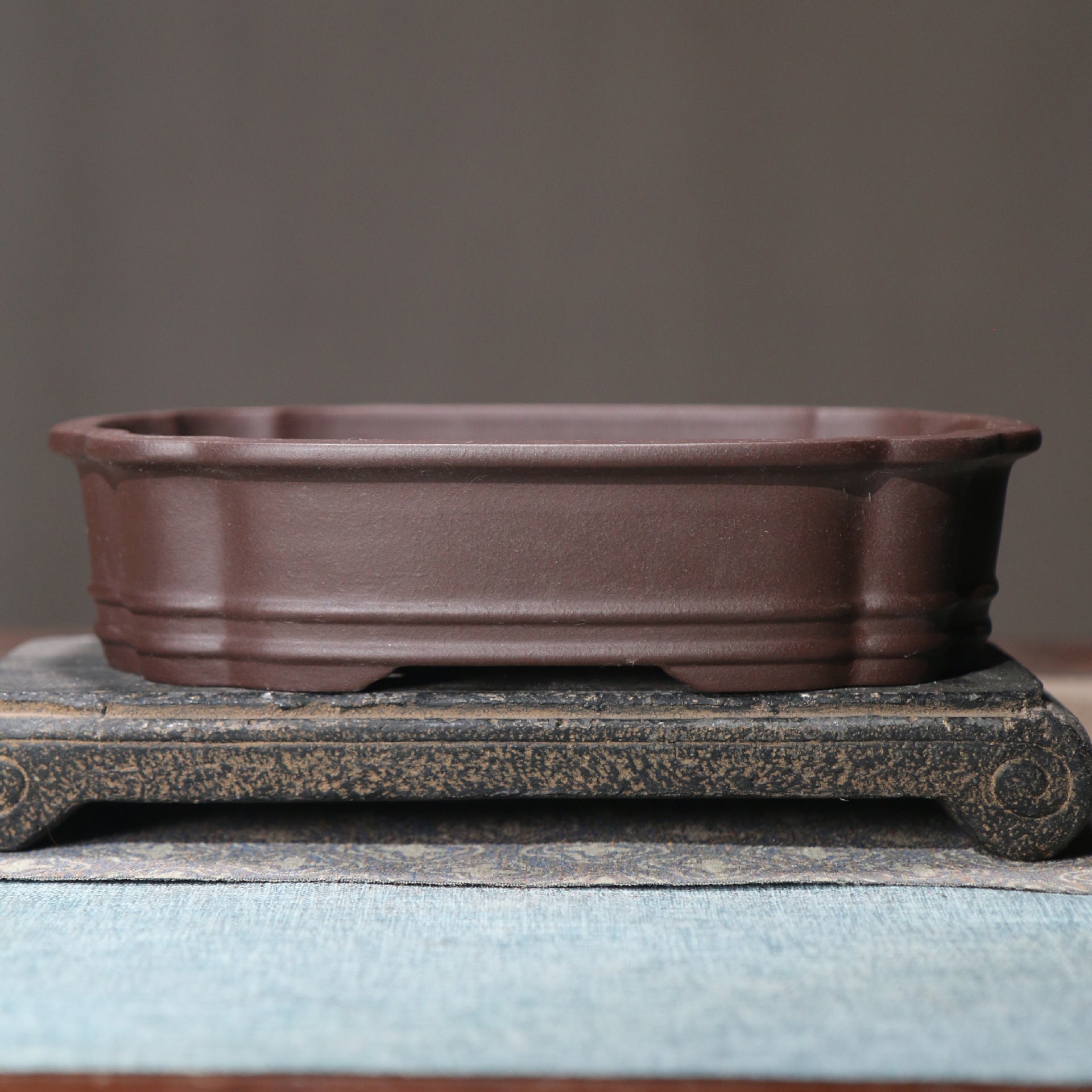 Purple Sand Flower Pot Begonia Pot Rectangular Bonsai Pot Desktop Pot