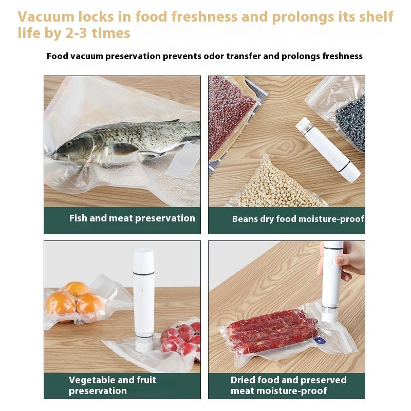 Vacuum Sealing Machine Mini Handheld Vacuum Stick Food Preservation Buggy Bag Electric Vacuum Machine