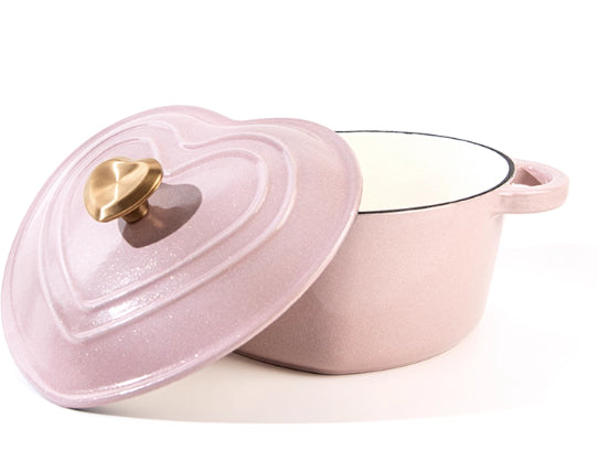 Iron Pot Heart-shaped Special-shaped Pot Soup Pot Black Enamel White Enamel Stewing Enamel Pot Soup Stew Pot