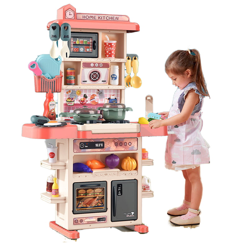 43pcs Mini Plastic Kitchen Toys Set Real Cooking Pretend Sink Game for Kids Spray Toy Set