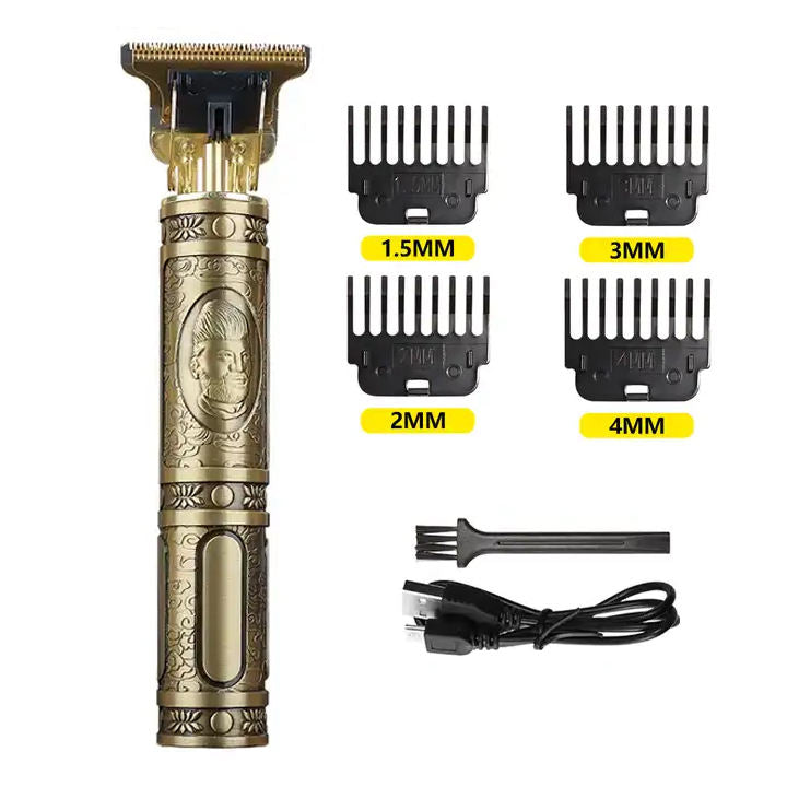 T9 All Metal Engraving 0mm Baldheaded Hair Cut Machine T-shape USB Rechargeable Portable Cordless Electric Hair Trimmer