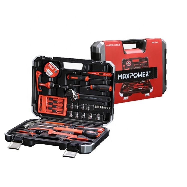 MAXPOWER 45PCs 46 Pcs Auto Repair Kits Box Vehicle Repair Tools Set Bicycle Repairing Set