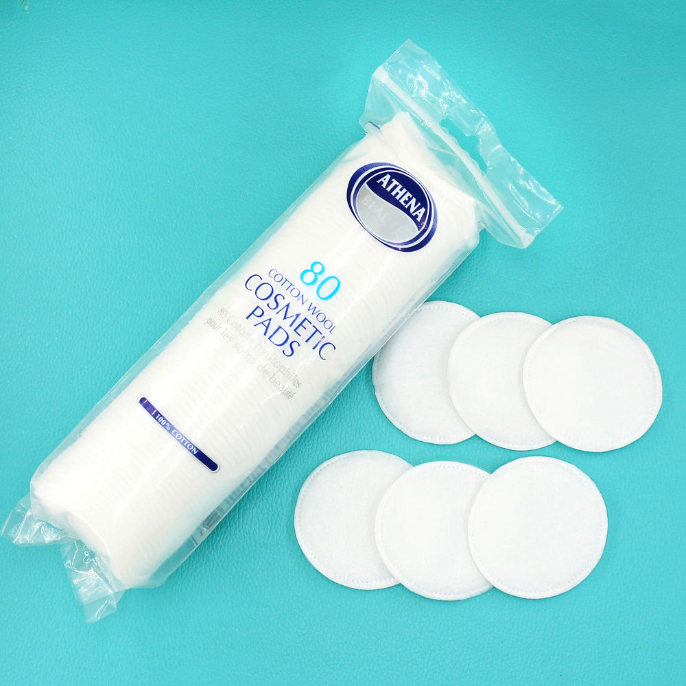 80PCS Factory Customize Cotton Pads Premium Organic Round Nature Facial Cotton Pads Cosmetic Clean Pad for Face Makeup Tools