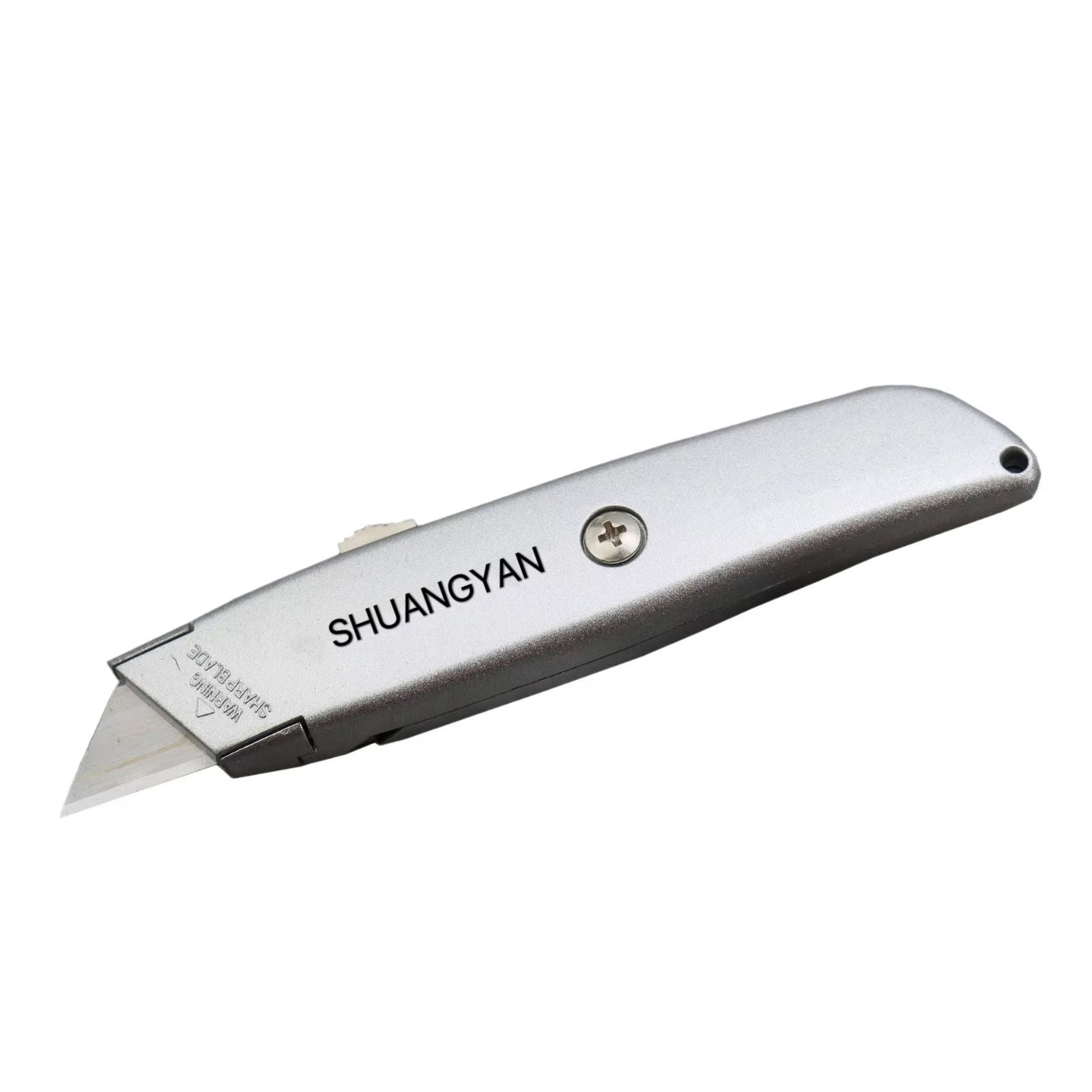 Silver Safety Retractable Box Cutter with Aluminium Handle Heavy Duty Utility Knife Customized OEM Support