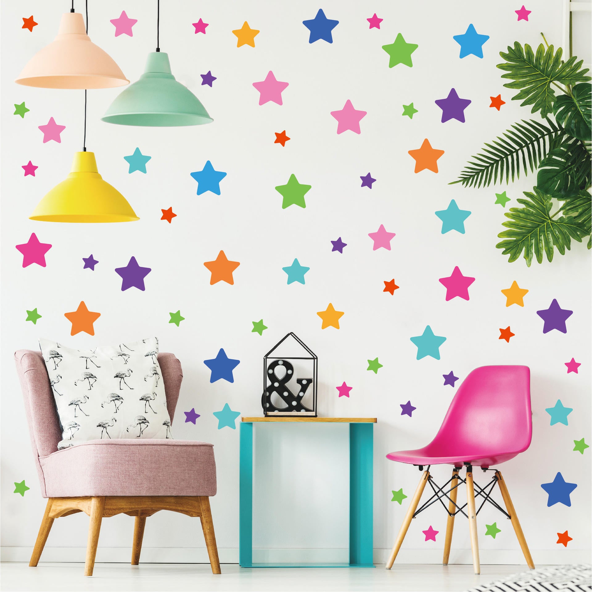 Colorful Star Wall Decal Stickers for Boys Girls Bedroom Star Wall Stickers for Kids Baby Nursery Room Home Decorations