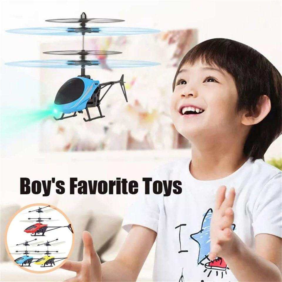 Mini RC Helicopter Rechargeable RC Drone Fall-Resistant Remote Control Helicopter Kids Outdoor Play Beginner Plastic Electric