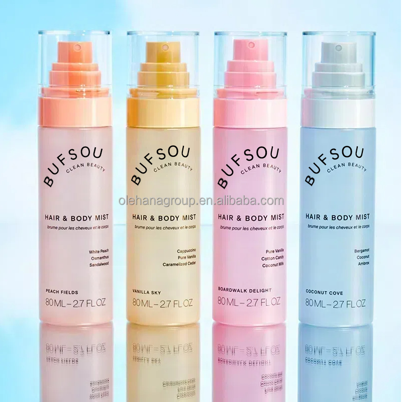 Hair and Body Mist Set OEM Custom Organic Hair Care Alcohol Free Protect Fragrance Spray Spf Hair Perfume