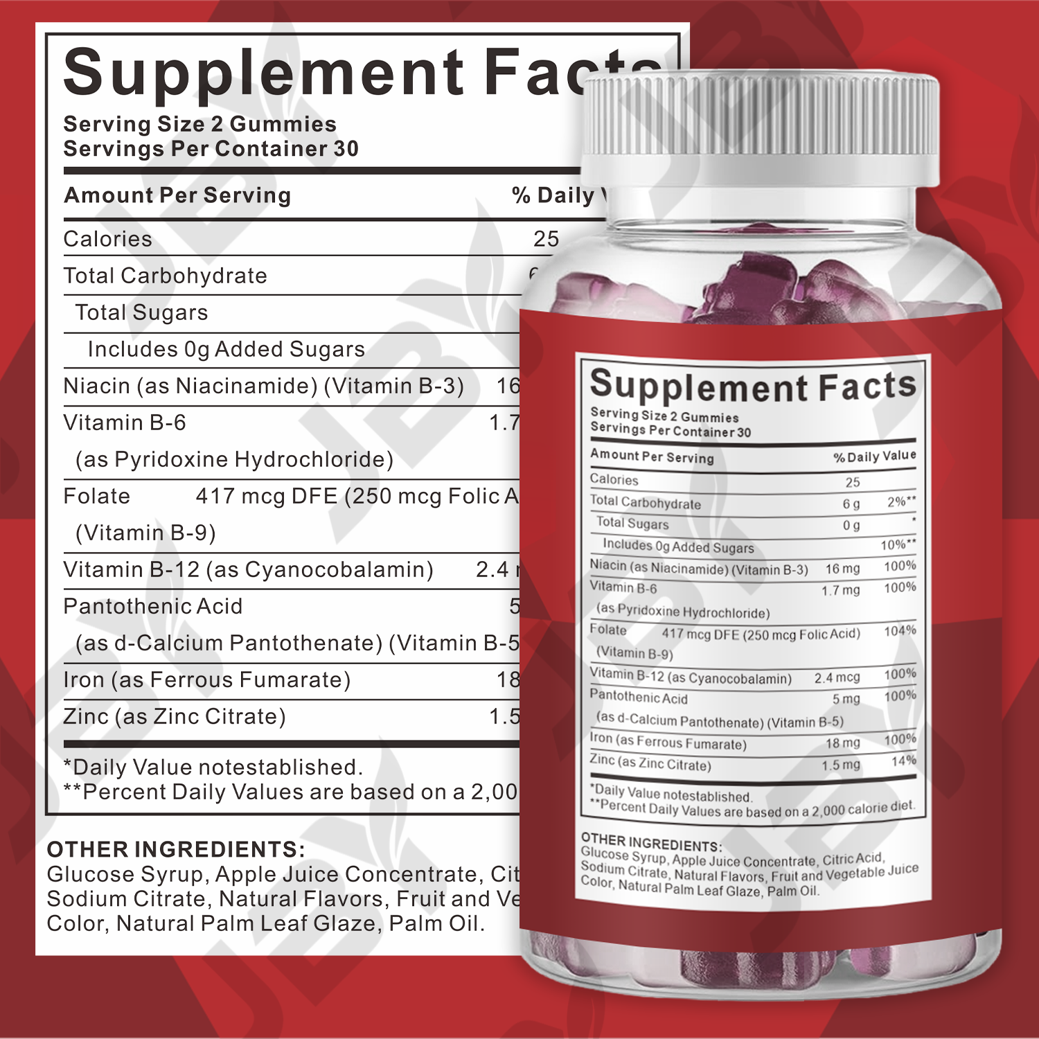 Herbal Supplements Iron Gummies Minerals Supplement for Optimal Health