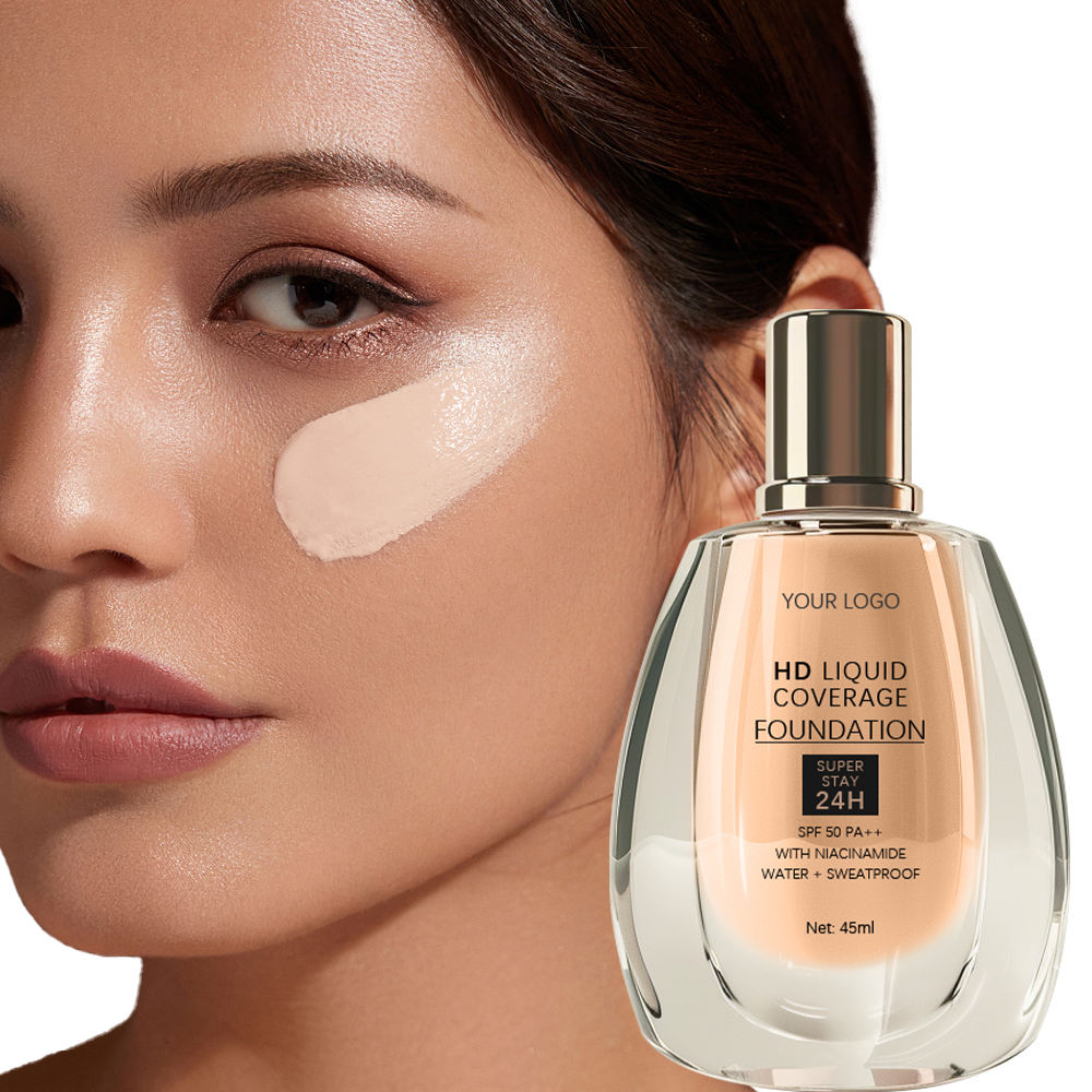 Guangzhou Custom Logo Makeup Product 24 Hour Full Coverage Foundation Private Label Long Lasting Waterproof Liquid Foundation