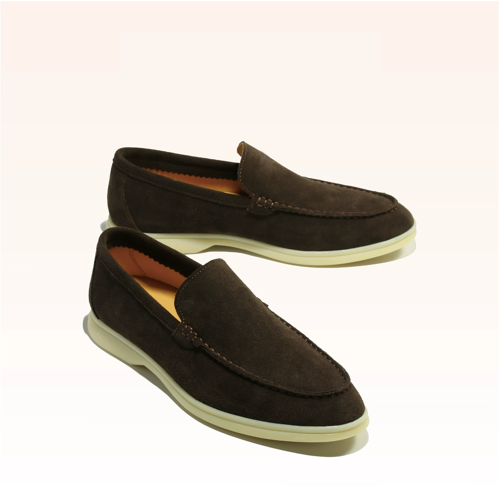Slip-on Comfortable Cow Suede Leather Loafers Men Luxury Fashion Lightweight Rubber Outsole Outdoor Casual Flats Boat Shoes
