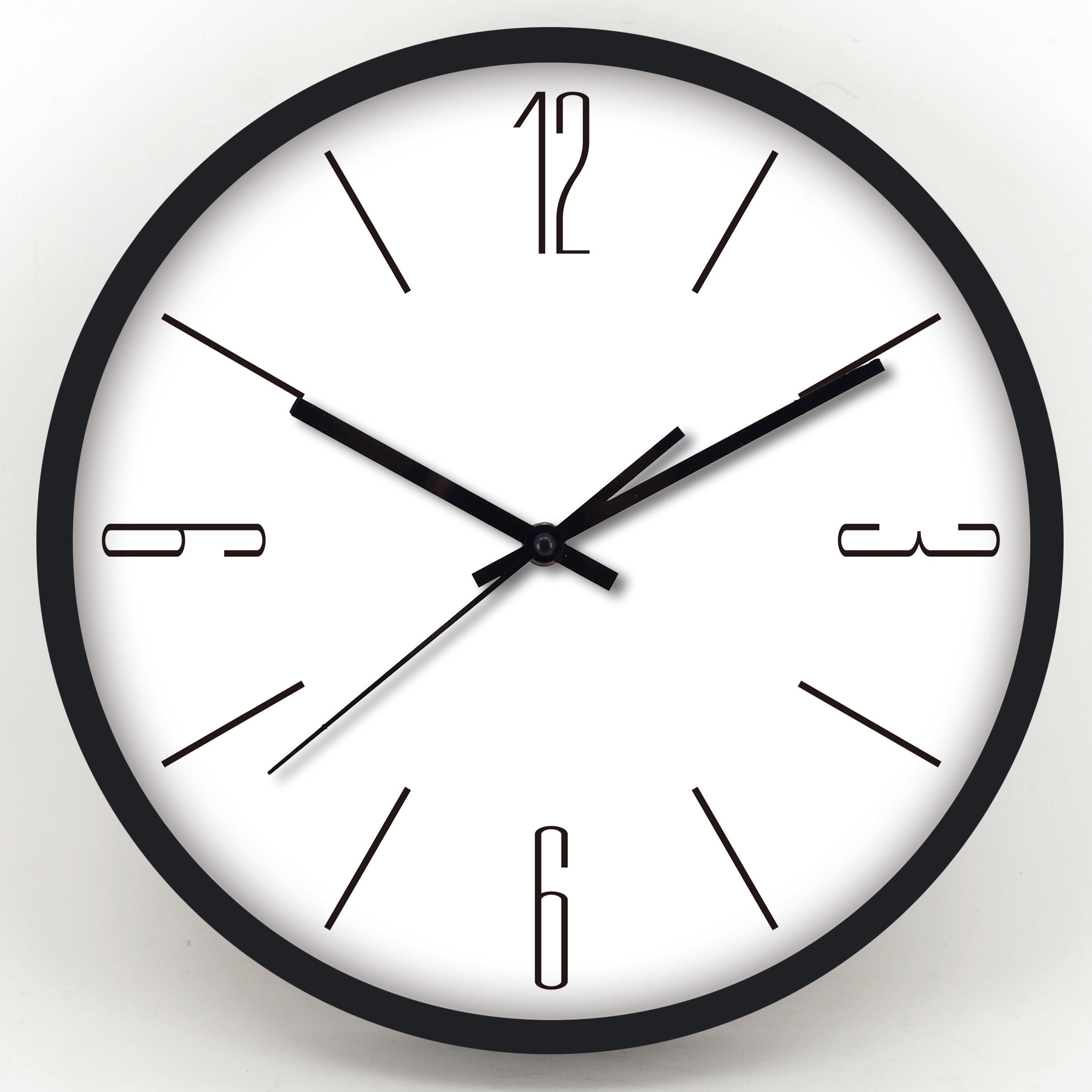 Simple Style Plastic Quartz Wall Clock Round with Custom logo Easy to Read for Living Room Office School Home Decoration