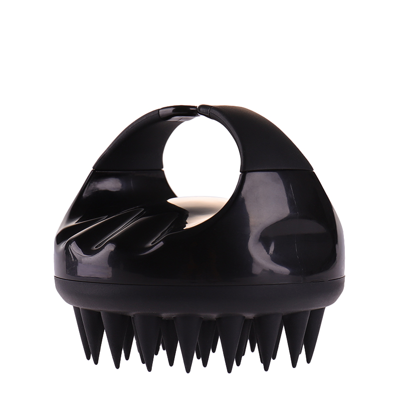 Lohas Best Selling Black Silicone Head Scalp Massage Hair Shampoo Brush Baby Bath Shower Comb Hair Wash Brush