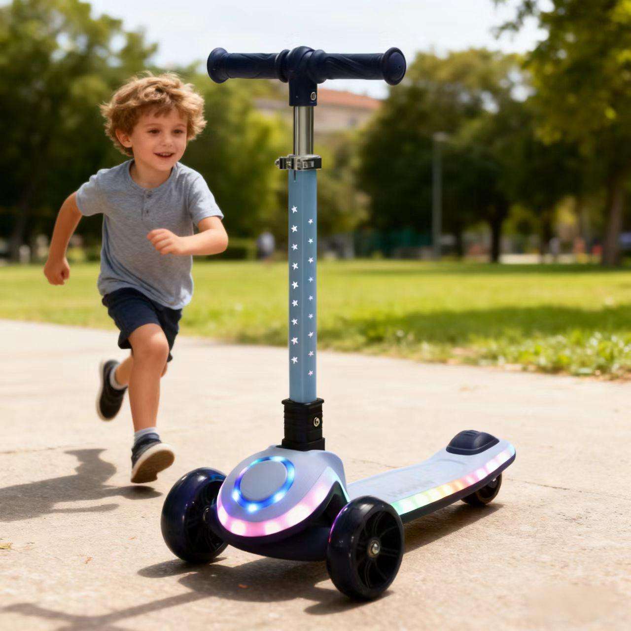 Scooter for Kids with Light-Up Wheels & Deck, 3 Wheel Kick Scooter for Toddlers Girls Boys,Kids Scooter
