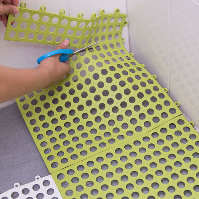 Drainage Interlocking Floor Mats Bathroom Toilet Kitchen Swimming Pool Anti Slip Splicing Bath Mat Rugs with Drain Holes