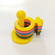 Family Board Card Game Components Early Child Educational Building Block Toy Plastic Rainbow Stacking Circle Stacking Rings
