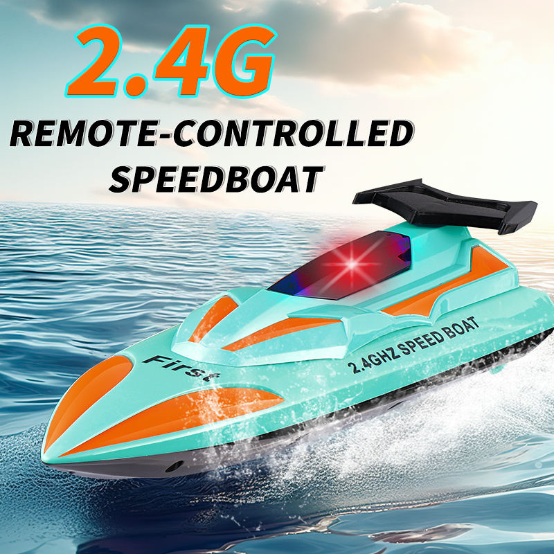 5-Channel Electric Red Rc Speed Boat Racing 2.4Ghz High-Speed Long Range Remote Control Model Ship Toy for Batteries