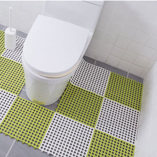 Drainage Interlocking Floor Mats Bathroom Toilet Kitchen Swimming Pool Anti Slip Splicing Bath Mat Rugs with Drain Holes