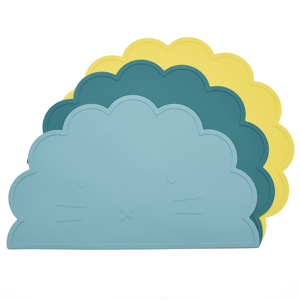 Custom New Design Collapsible Portable Easy Clean Silicone Place Mat Kids Baby Feeding Placemat