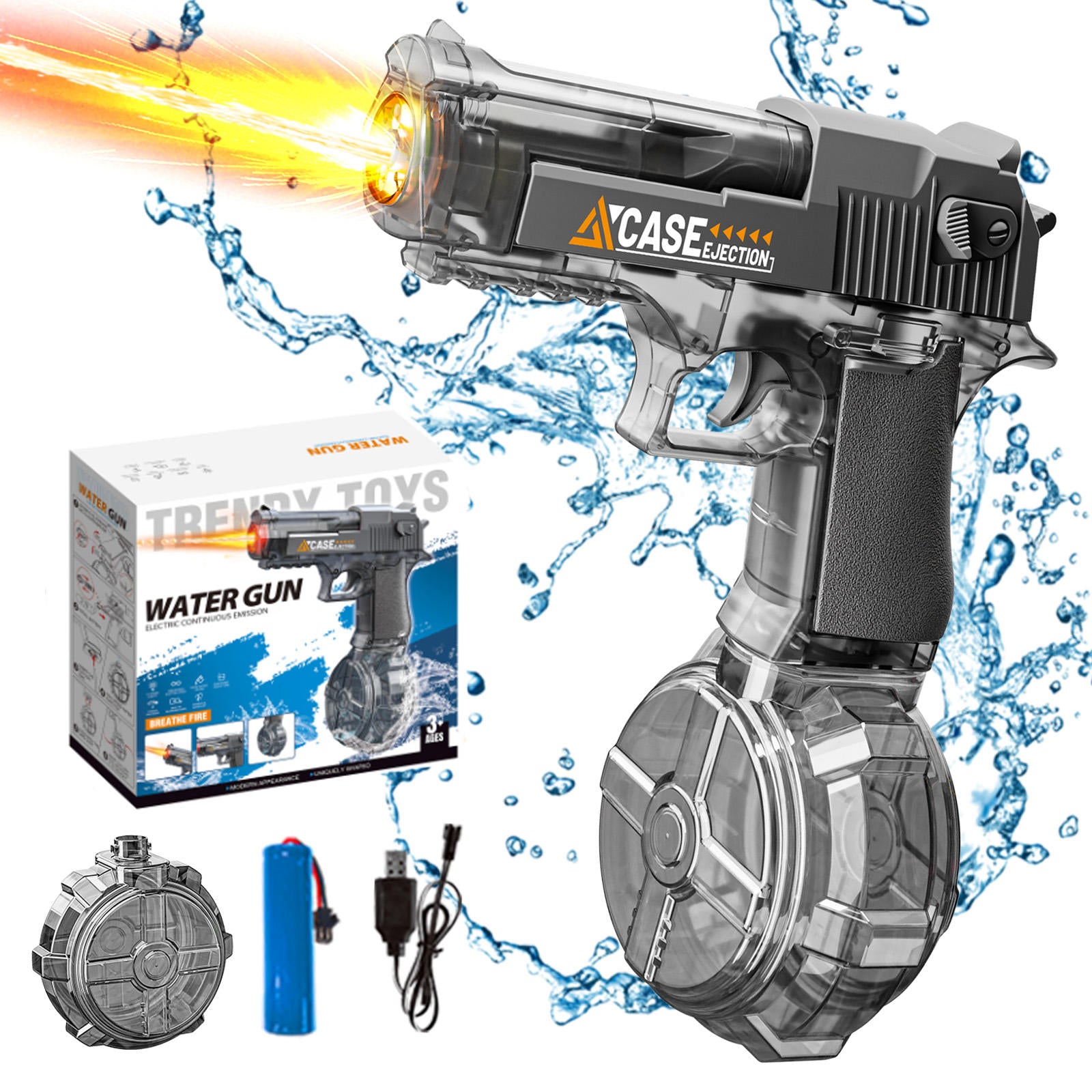 2026 New Design Wholesale Kids Summer Custom Oem Electric Water Gun Baby Mini Automatic Water Game Shooting Gun Toy with Light