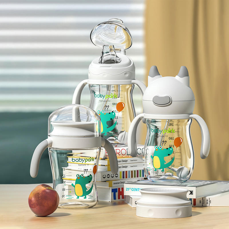 Wholesale Baby Kids Tritan Non-spill 360 Degree Sippy Cup Training Drinking Cup with Handle